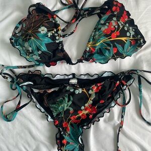 RELLECIGA Tropical Black Bikini Set